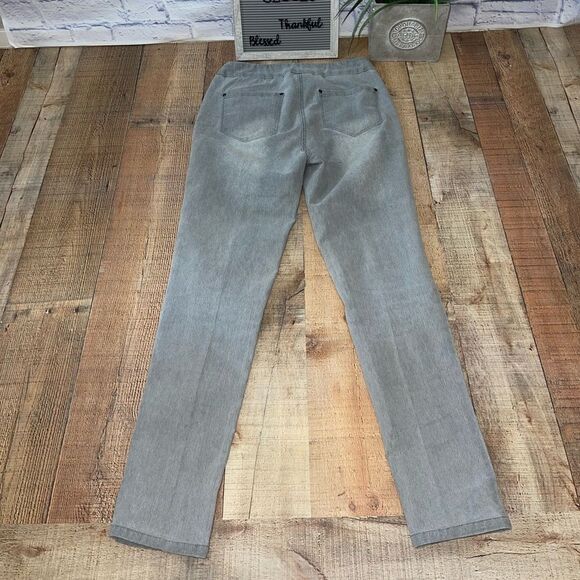 Soft Surroundings Pull On High Rise Stretch Gray Denim Skinny Jeans Size small - Picture 4 of 8